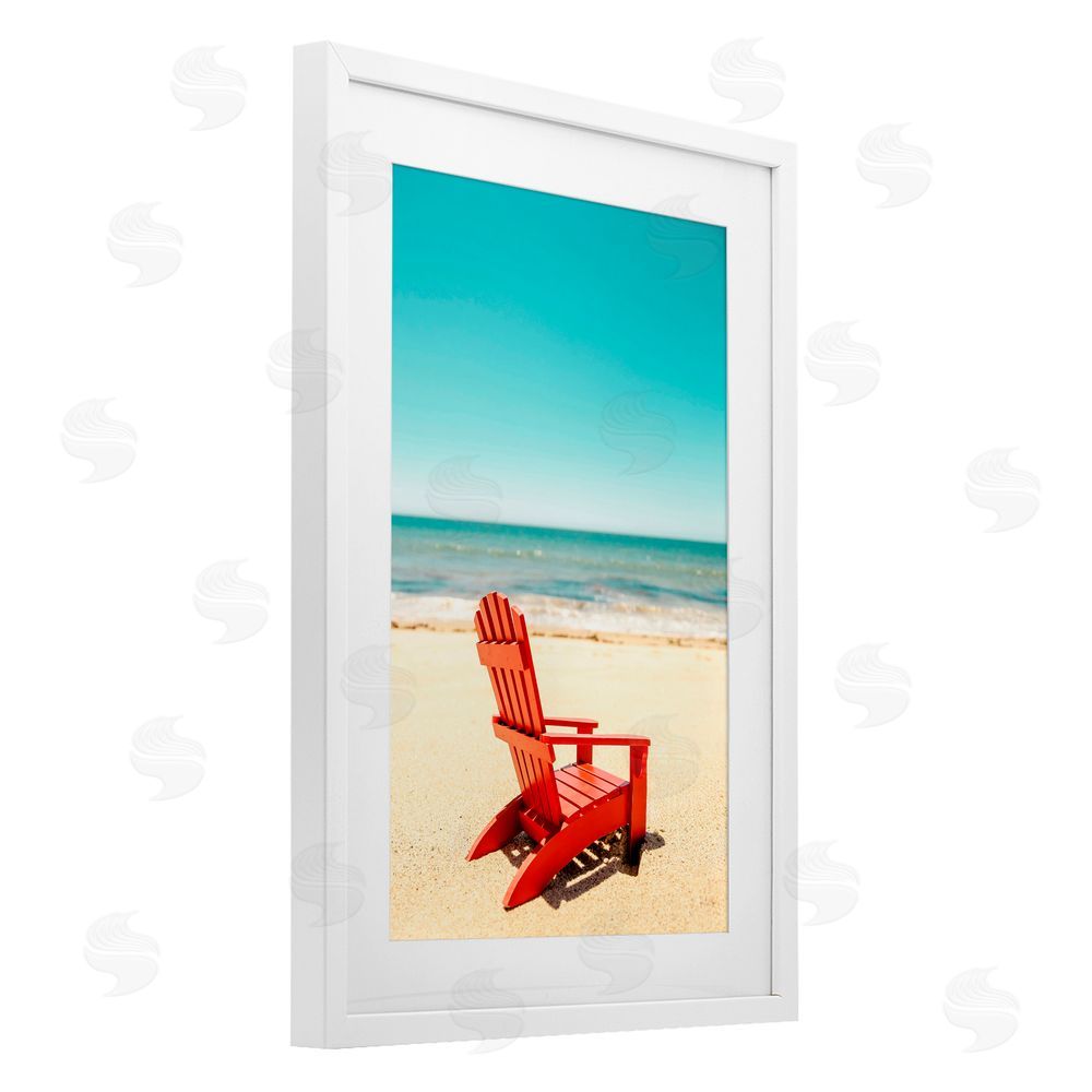 Elena Chukhlebova Place For Dreams Beach White Framed Print Under Glass with Mat Wall Art