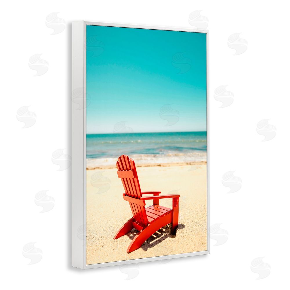 Elena Chukhlebova Place For Dreams Beach White Framed Giclee Wall Art Print