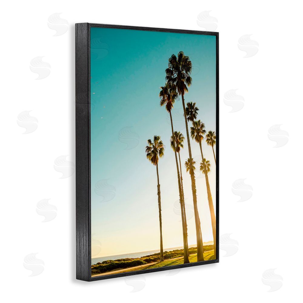 Elena Chukhlebova Inseparable Pair Palms & Ocean Black Framed Giclee Wall Art Print