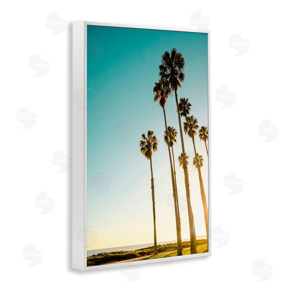 Elena Chukhlebova Inseparable Pair Palms & Ocean White Framed Giclee Wall Art Print