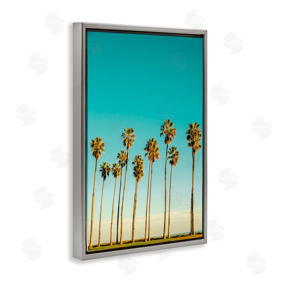 Elena Chukhlebova Giants By The Ocean Gray Floating Frame Canvas Wall Art Print