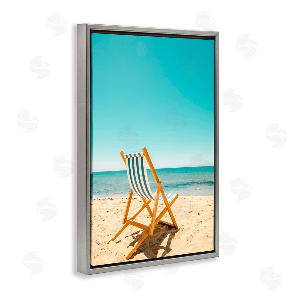 Elena Chukhlebova Seclusion By The Ocean Gray Floating Frame Canvas Wall Art Print