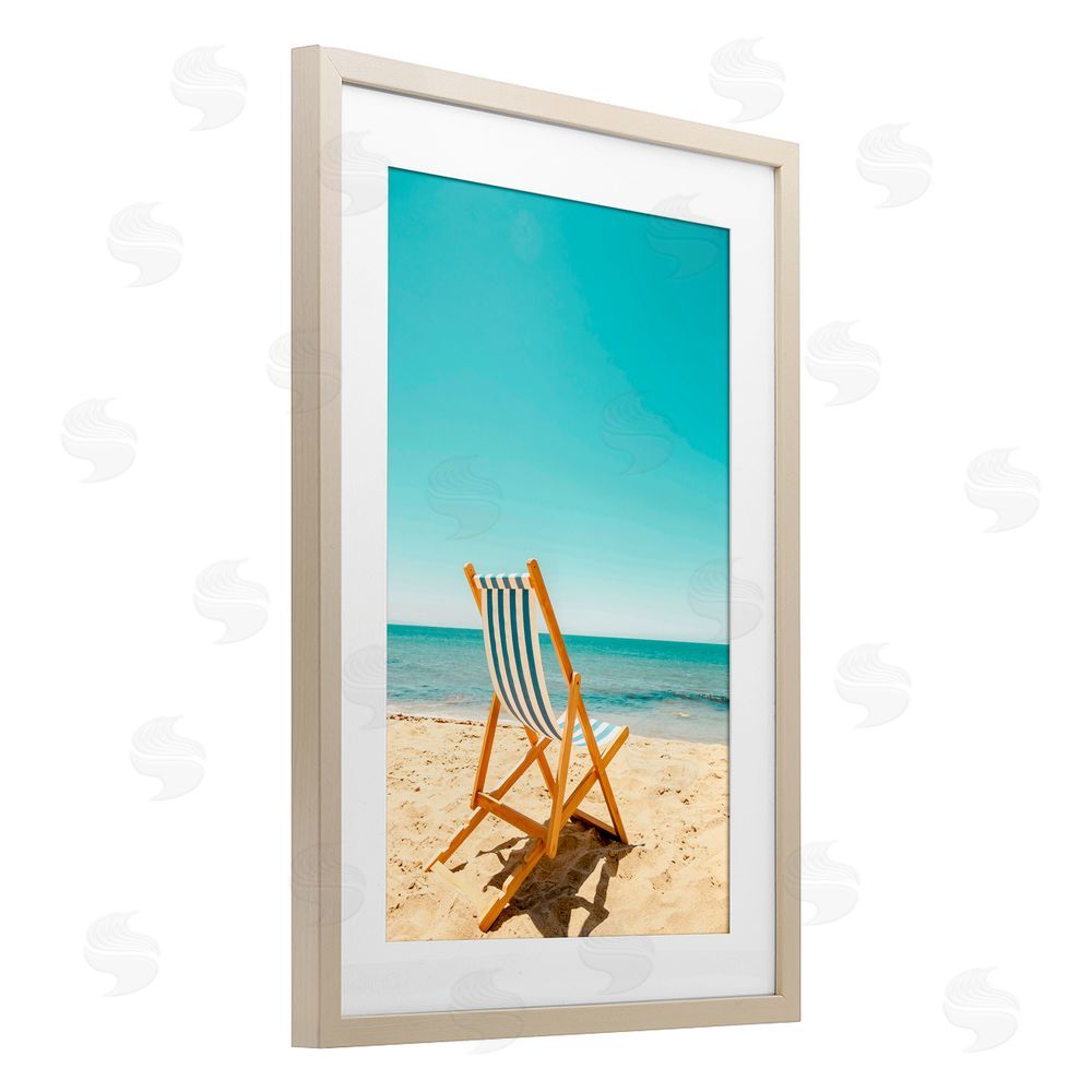Elena Chukhlebova Seclusion By The Ocean Birch Framed Print Under Glass with White Mat Wall Art