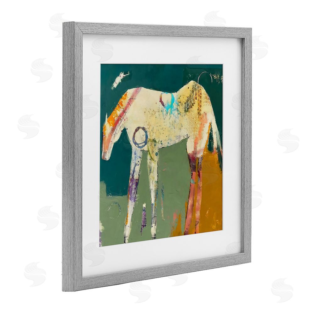 Dianna Fritzler Into The Mystic Horse Gray Framed Print Under Glass Wall Art