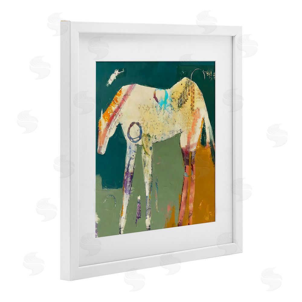 Dianna Fritzler Into The Mystic Horse White Framed Print Under Glass Wall Art