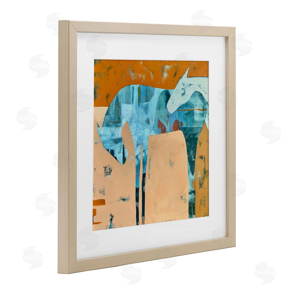 Dianna Fritzler Kindred Crush Horses Brown Framed Print Under Glass Wall Art