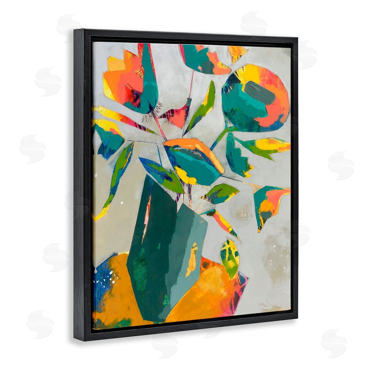 Dianna Fritzler Mischief & Merrymaking Abstraction Black Floating Frame Canvas Wall Art Print