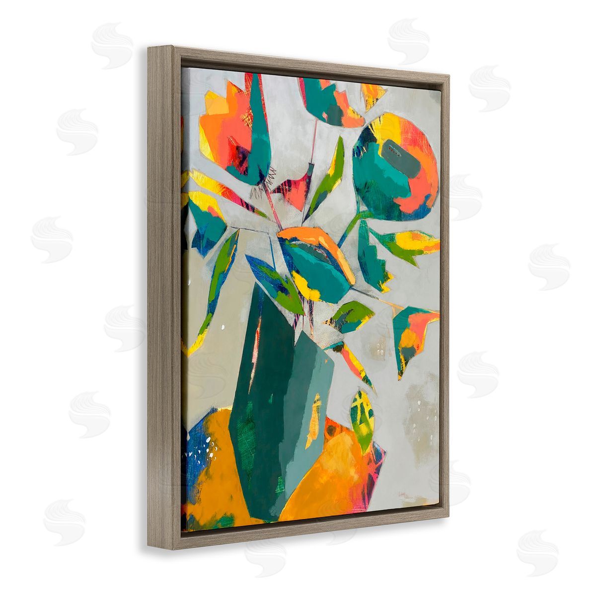Dianna Fritzler Mischief & Merrymaking Abstraction Brown Floating Frame Canvas Wall Art Print