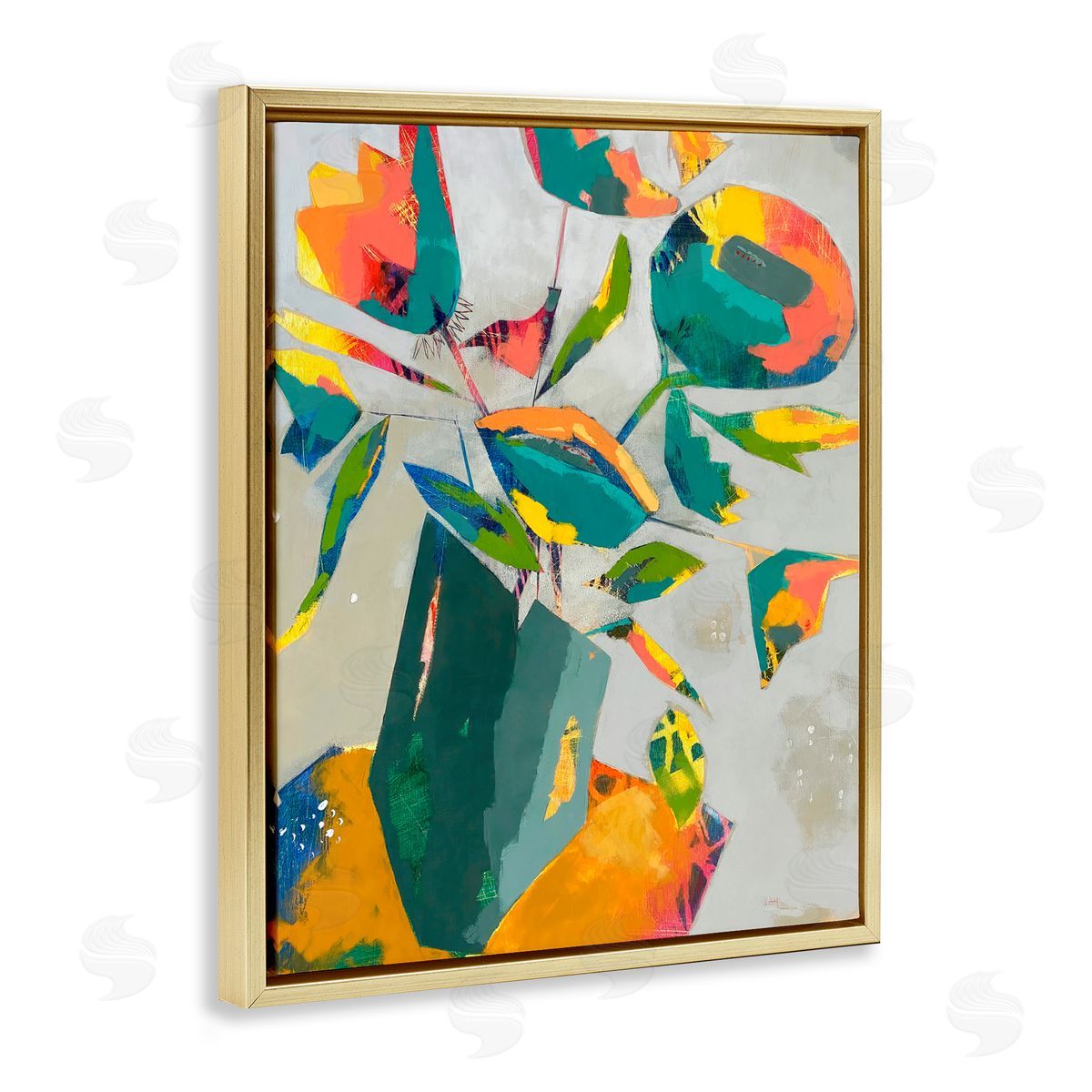 Dianna Fritzler Mischief & Merrymaking Abstraction Gold Floating Frame Canvas Wall Art Print