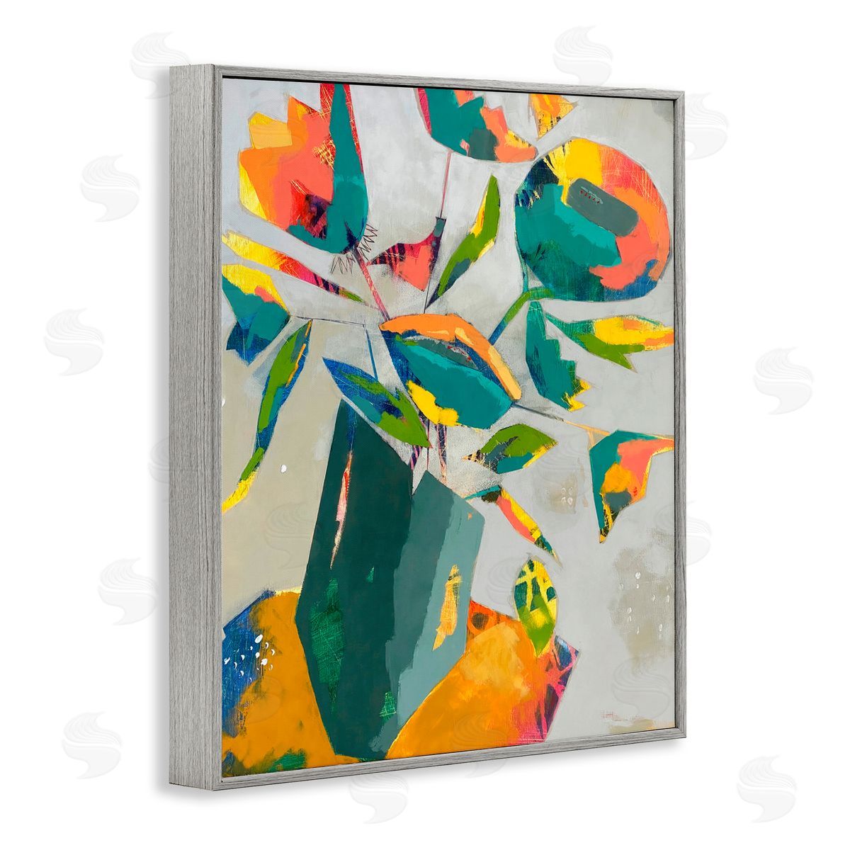 Dianna Fritzler Mischief & Merrymaking Abstraction Gray Framed Giclee Print Wall Art