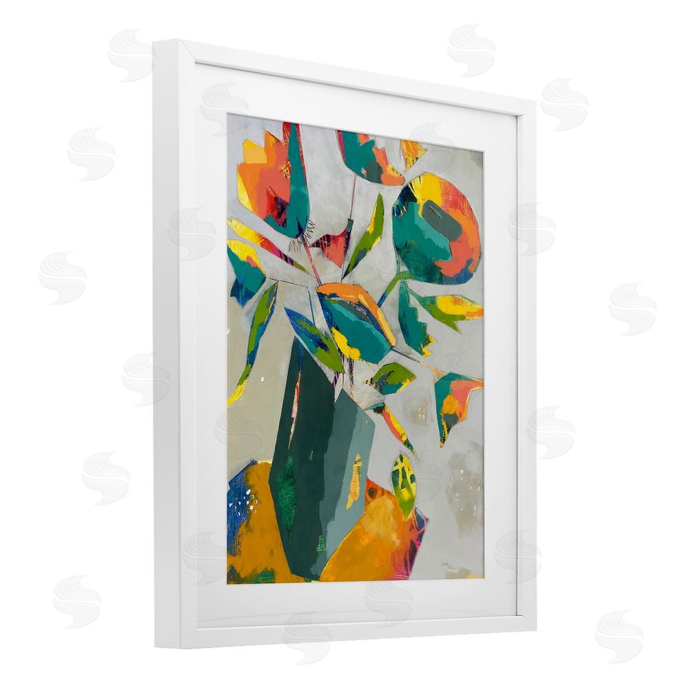 Dianna Fritzler Mischief & Merrymaking Abstraction White Framed Print Under Glass Wall Art