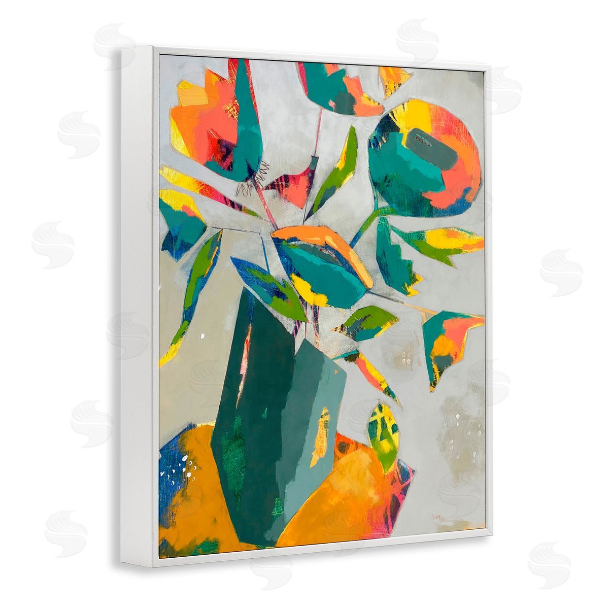 Dianna Fritzler Mischief & Merrymaking Abstraction White Framed Giclee Print Wall Art