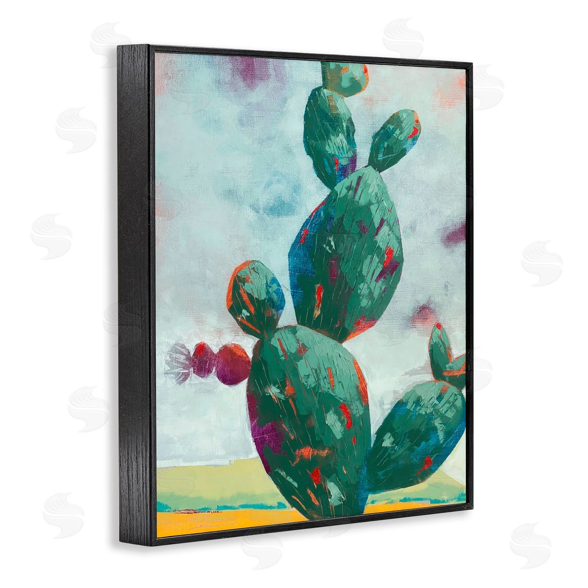 Dianna Fritzler Stand Tall Rounded Cacti Black Framed Giclee Print Wall Art