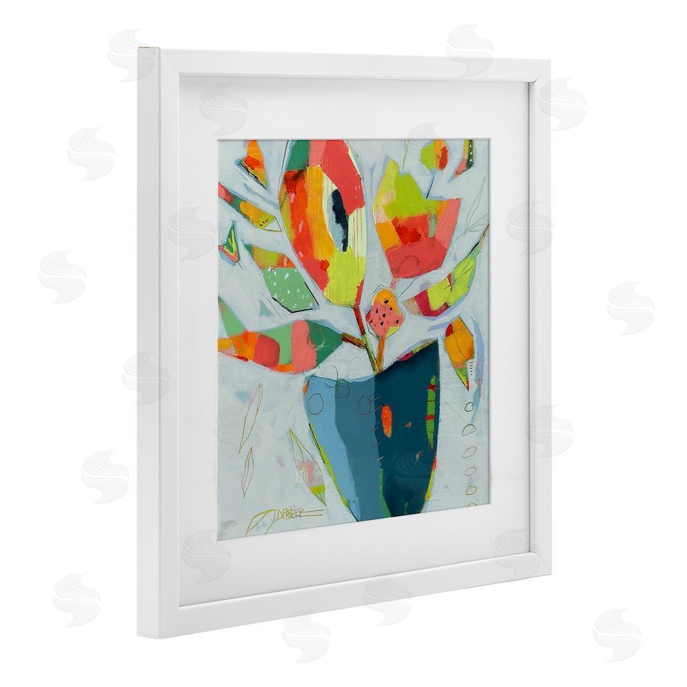 Dianna Fritzler Getting My Groove On White Framed Print Under Glass Wall Art