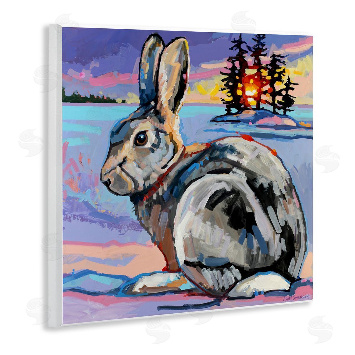 Adam Swanson Runaway Goliath Rabbit Wooden Wall Plaque Art Print