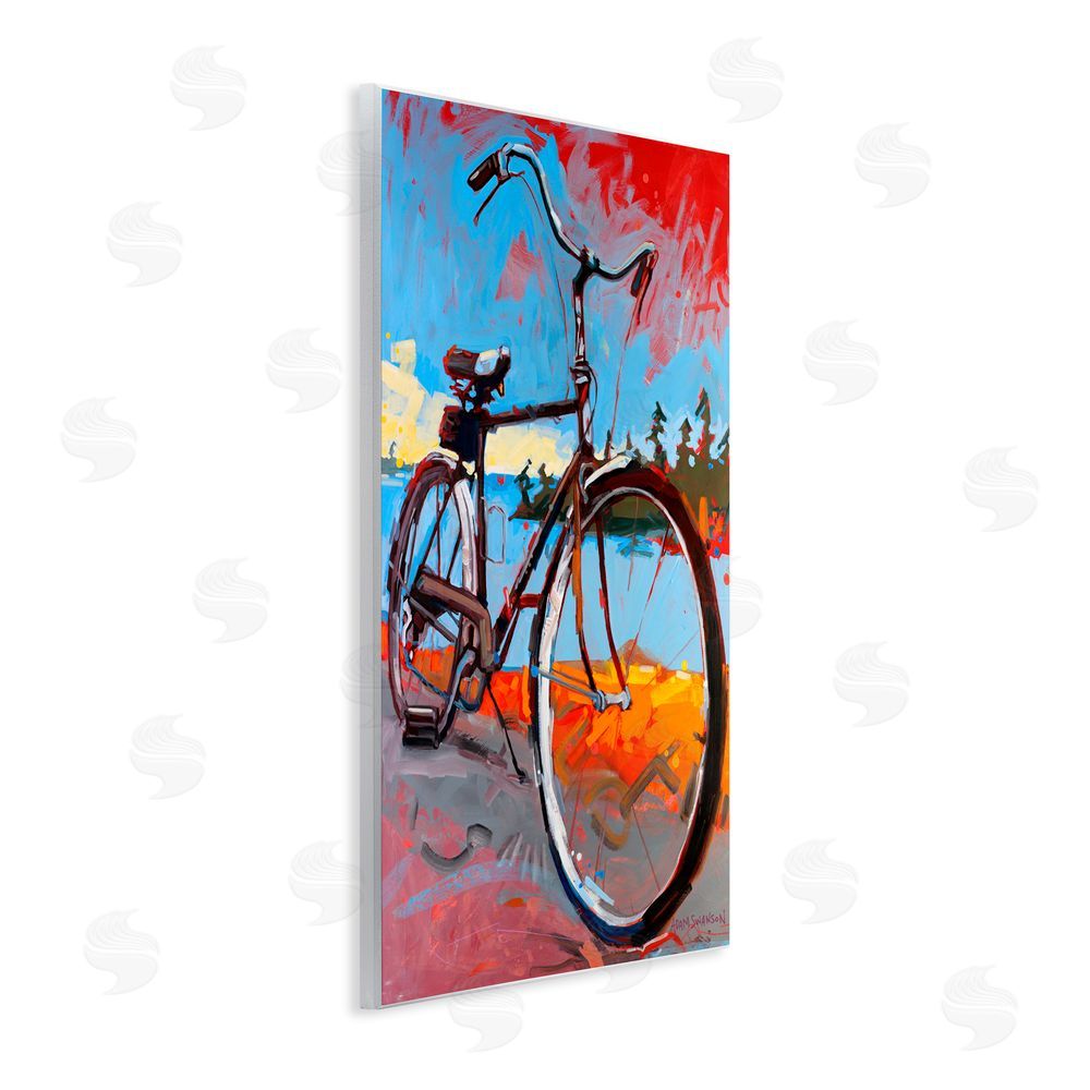Adam Swanson Tonight Bicycle Journey Wooden Wall Plaque Art Print