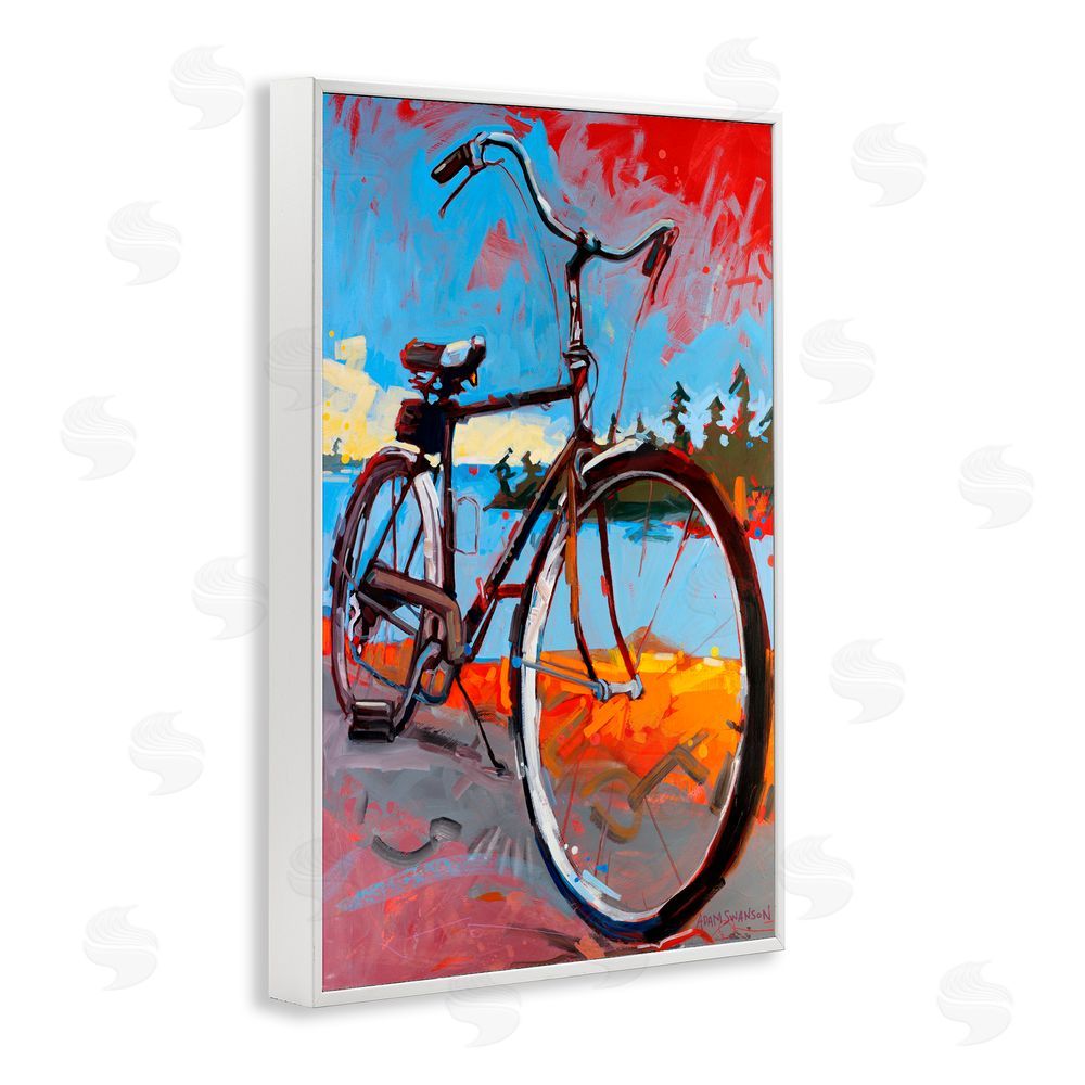 Adam Swanson Tonight Bicycle Journey White Framed Giclee Print Wall Art