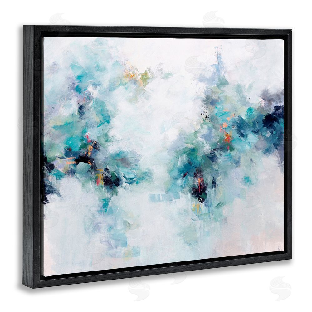Karen Hale Reaching Out Abstraction Black Floating Frame Canvas Wall Art Print