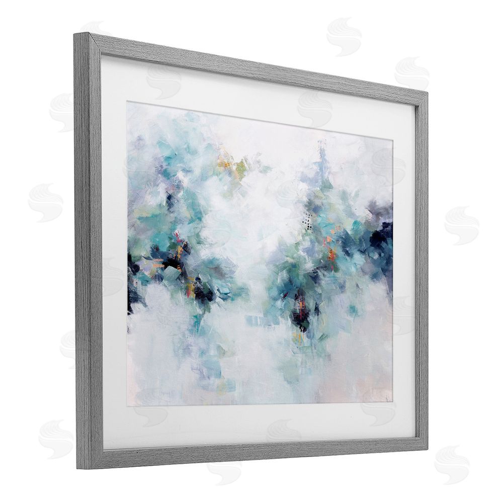 Karen Hale Reaching Out Abstraction Gray Framed Print Under Glass Wall Art