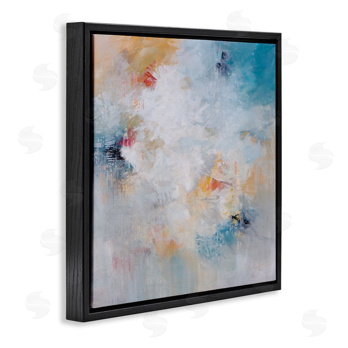 Karen Hale Veiled Dance Abstraction Black Floating Frame Canvas Wall Art Print