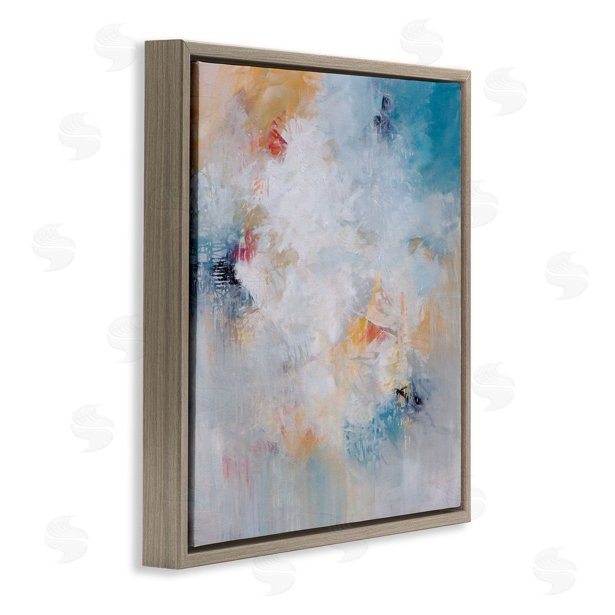 Karen Hale Veiled Dance Abstraction Brown Floating Frame Canvas Wall Art Print