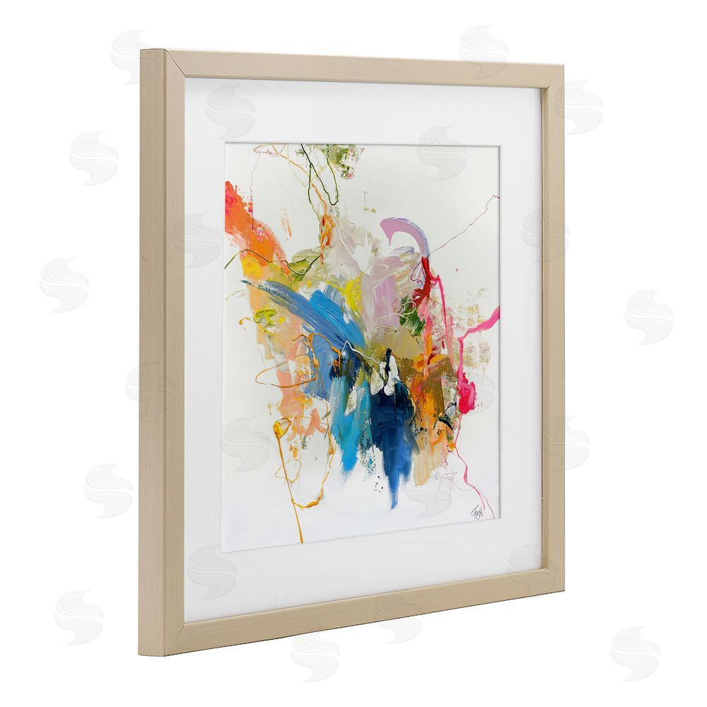 Design Fabrikken Confident Pink Abstraction Brown Framed Print Under Glass Wall Art