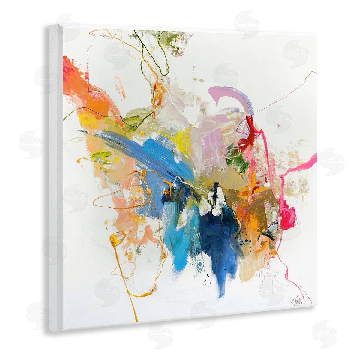 Design Fabrikken Confident Pink Abstraction Wooden Wall Plaque Art Print