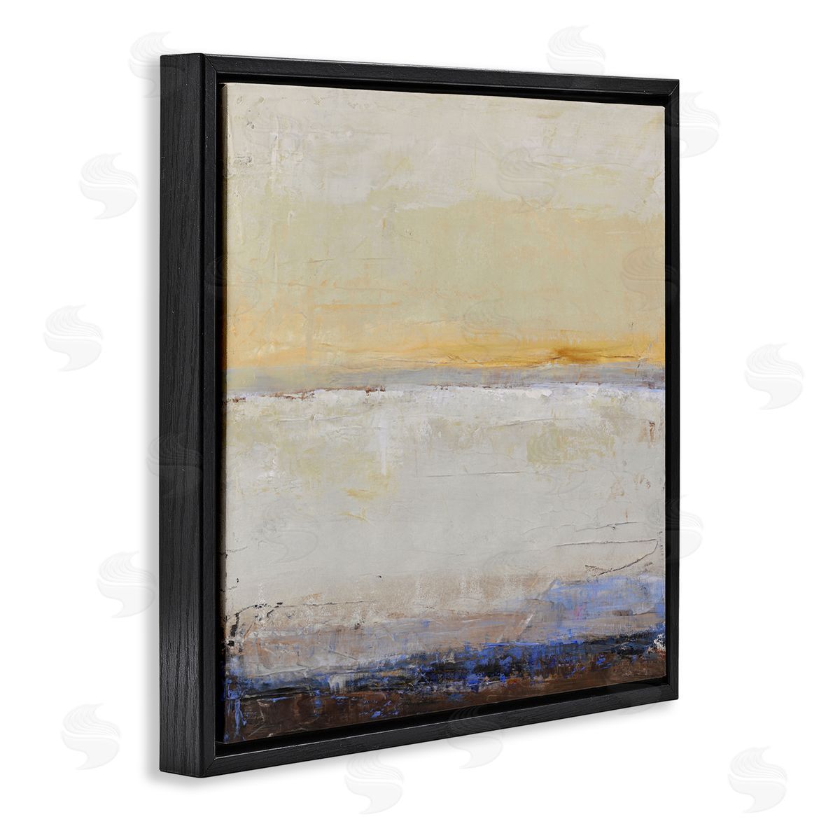 Design Fabrikken Sweeping Subtle Horizon Black Floating Frame Canvas Wall Art Print