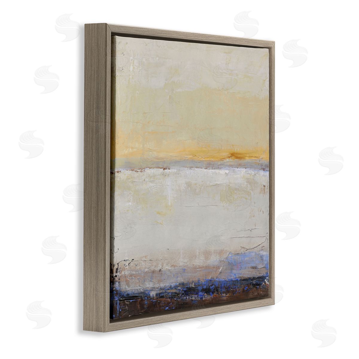 Design Fabrikken Sweeping Subtle Horizon Brown Floating Frame Canvas Wall Art Print