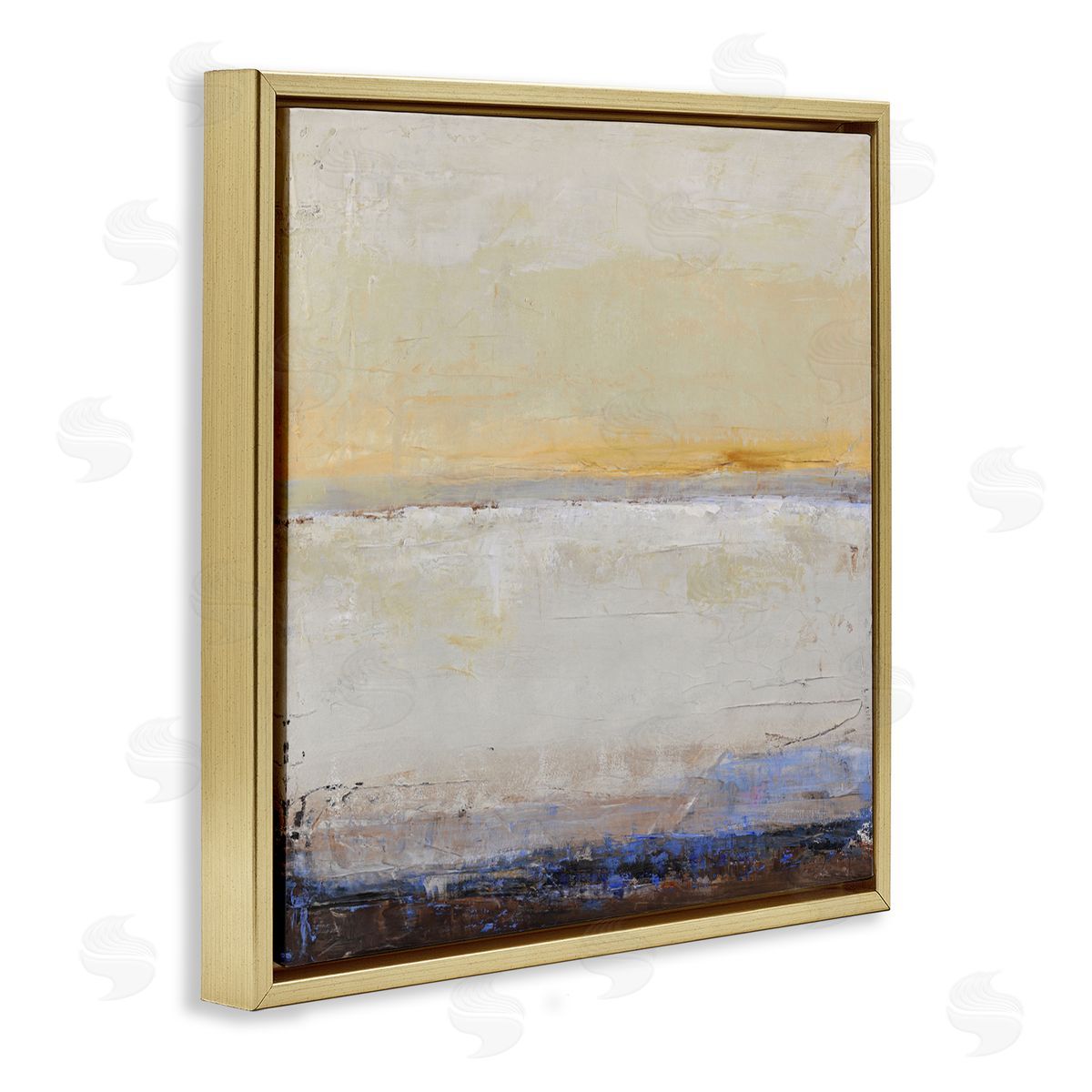 Design Fabrikken Sweeping Subtle Horizon Gold Floating Frame Canvas Wall Art Print