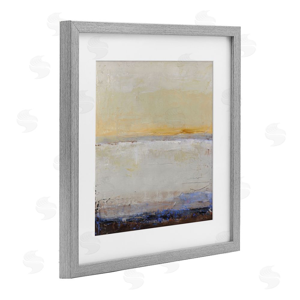 Design Fabrikken Sweeping Subtle Horizon Gray Framed Print Under Glass Wall Art