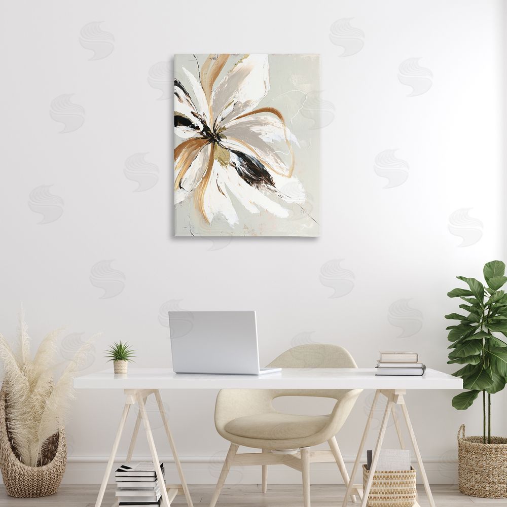 Design Fabrikken Expressive Cornelia Flower Stretched Canvas Wall Art Print in Room