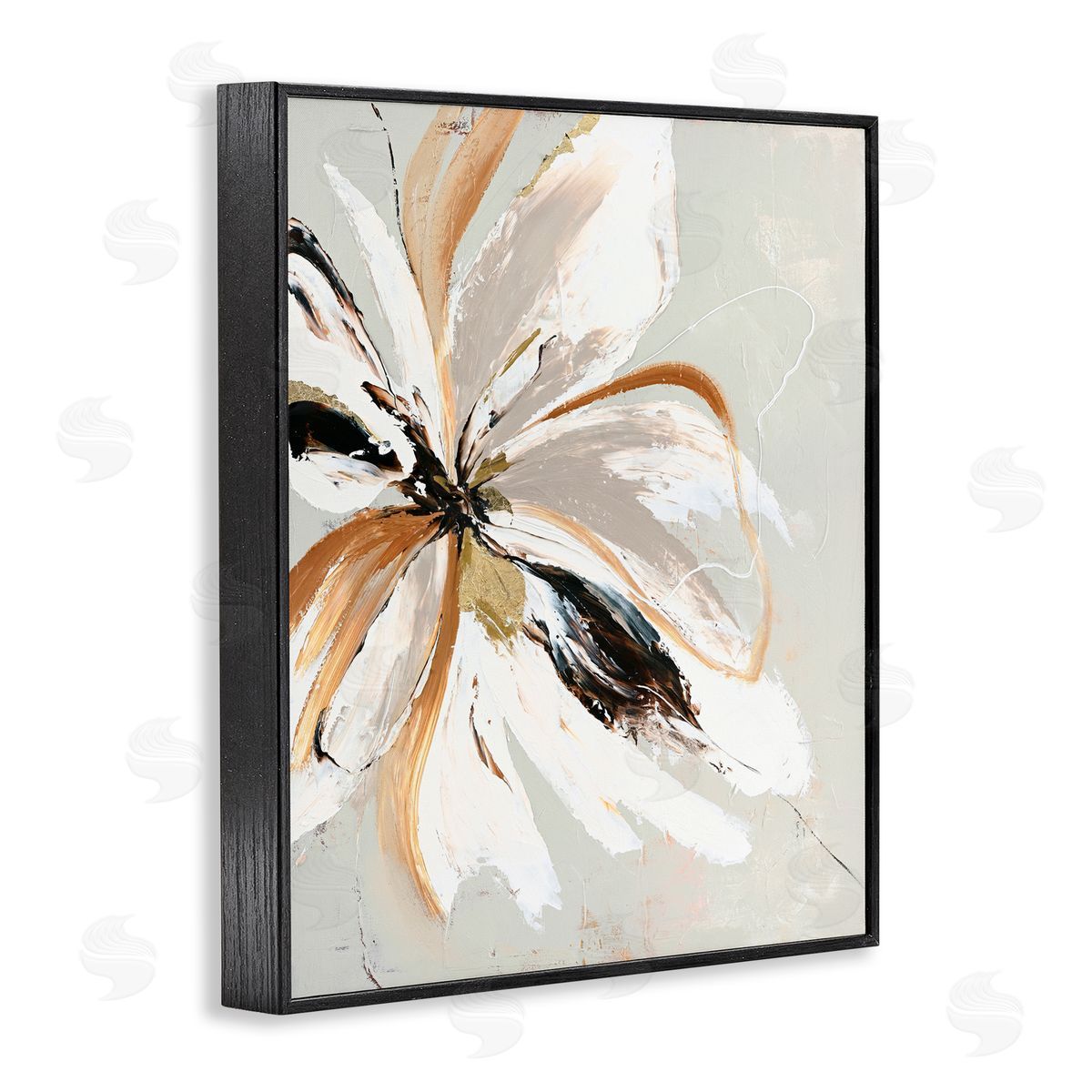 Design Fabrikken Expressive Cornelia Flower Black Framed Giclee Print Wall Art