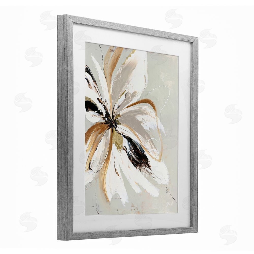 Design Fabrikken Expressive Cornelia Flower Gray Framed Print Under Glass Wall Art