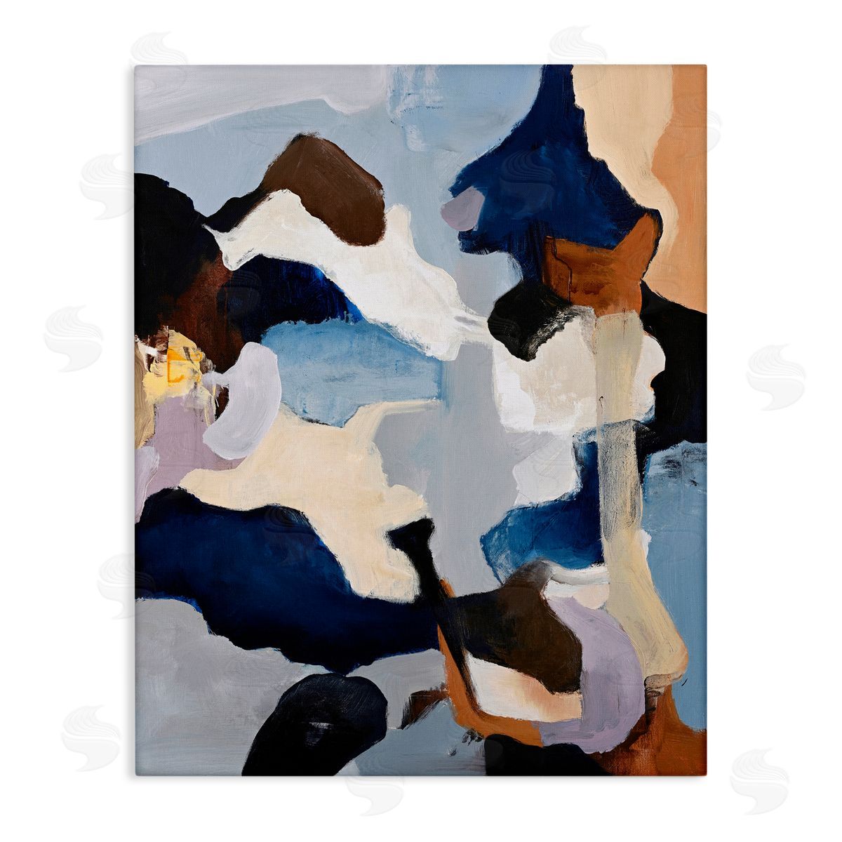 Design Fabrikken Cool Tones Composition Stretched Canvas Wall Art Print