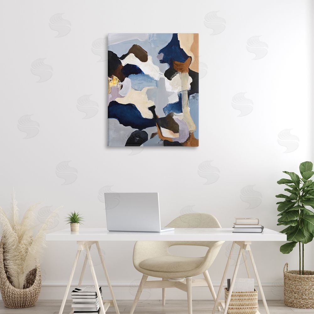 Design Fabrikken Cool Tones Composition Stretched Canvas Wall Art Print in Room