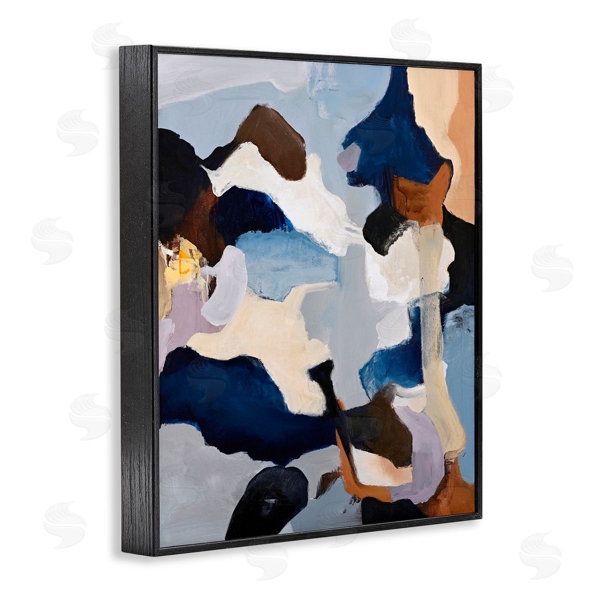 Design Fabrikken Cool Tones Composition Black Framed Giclee Print Wall Art