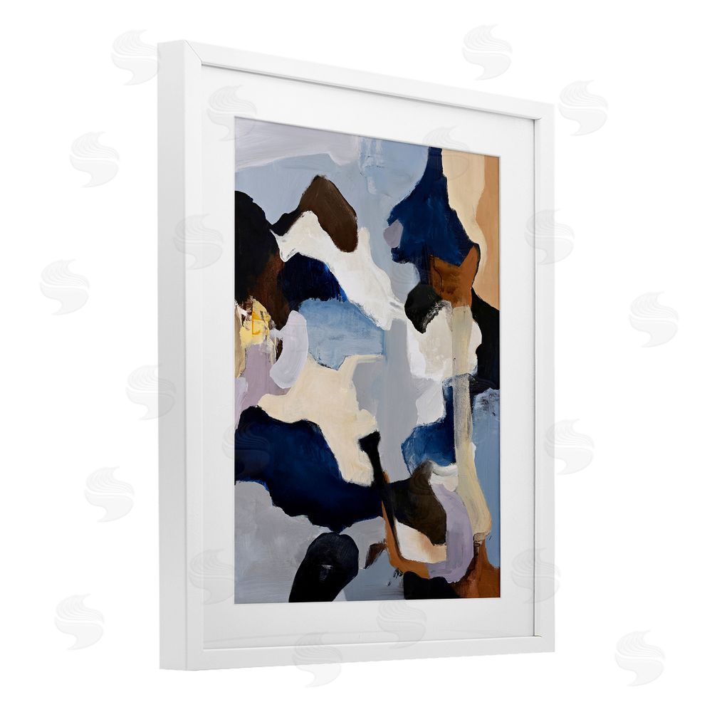 Design Fabrikken Cool Tones Composition White Framed Print Under Glass Wall Art