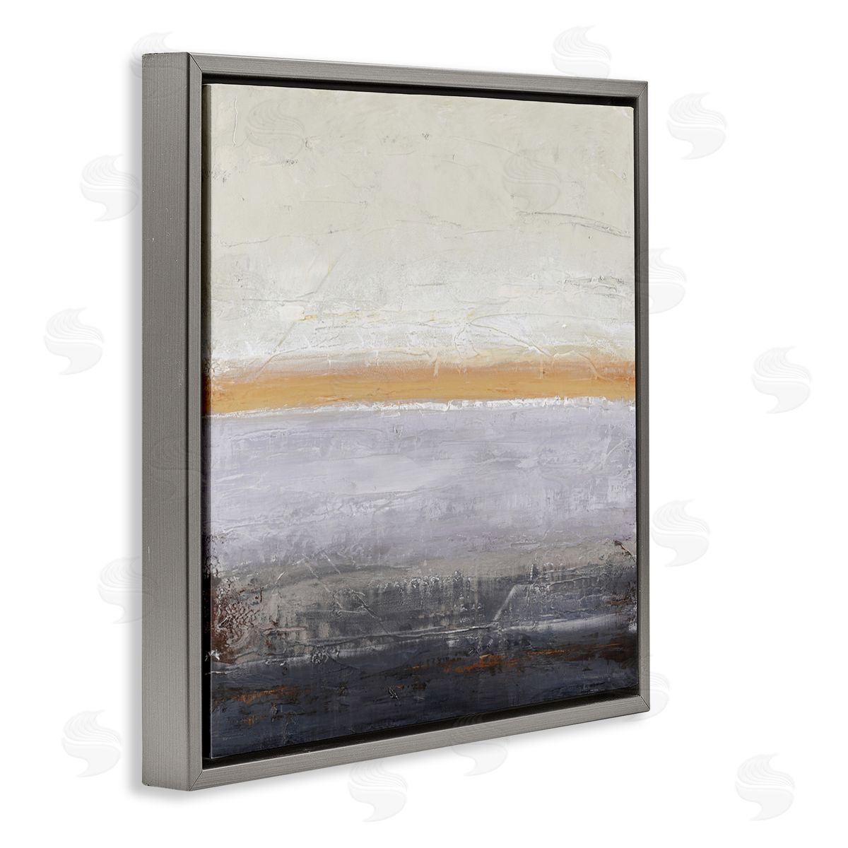Design Fabrikken Warm Peachy Horizon Gray Floating Frame Canvas Wall Art Print