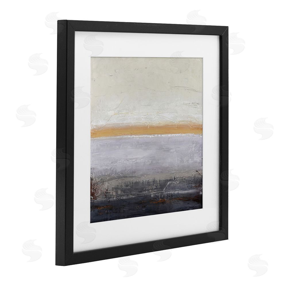 Design Fabrikken Warm Peachy Horizon Black Framed Print Under Glass Wall Art