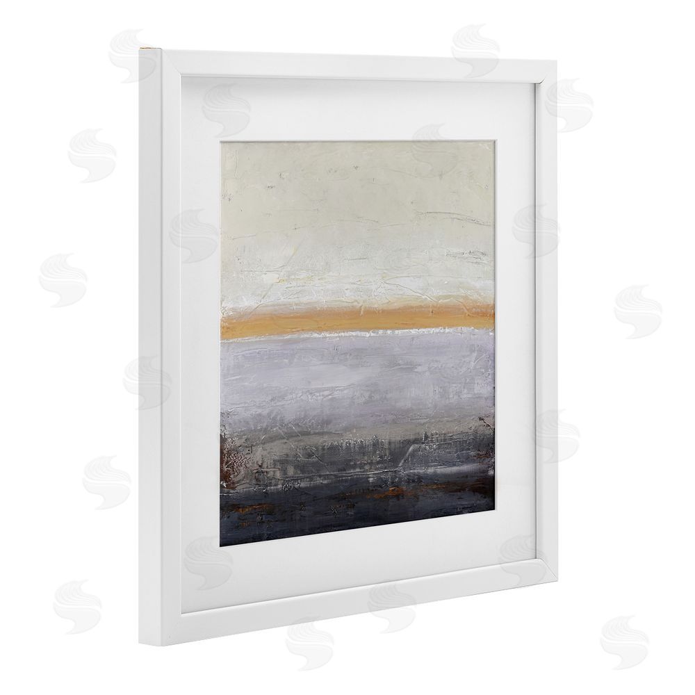 Design Fabrikken Warm Peachy Horizon White Framed Print Under Glass Wall Art