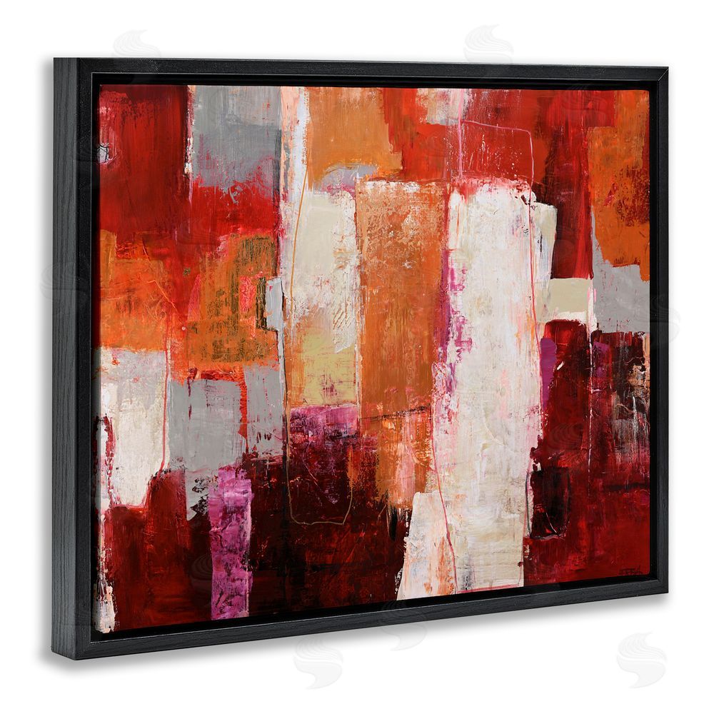 Design Fabrikken Deconstructed City Abstract Black Floating Frame Canvas Wall Art Print