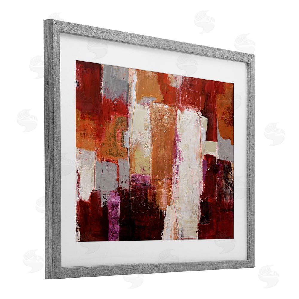 Design Fabrikken Deconstructed City Abstract Gray Framed Print Under Glass Wall Art
