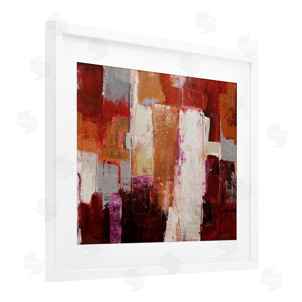 Design Fabrikken Deconstructed City Abstract White Framed Print Under Glass Wall Art