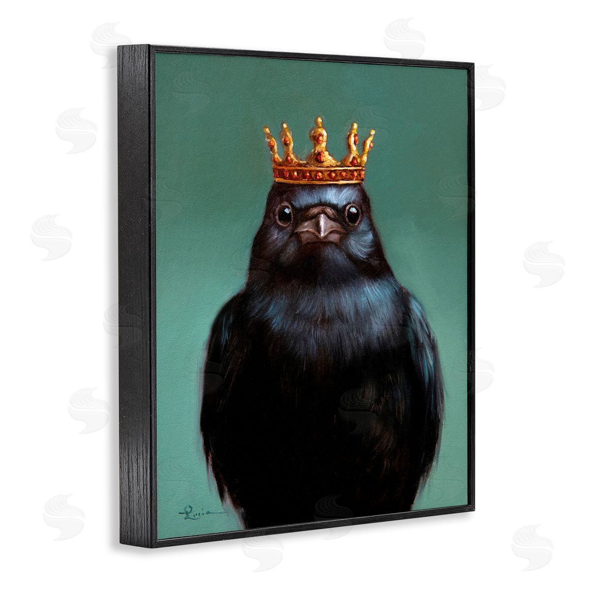 Lucia Heffernan King Crow Portrait Black Framed Giclee Print Wall Art