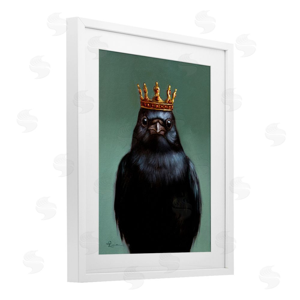 Lucia Heffernan King Crow Portrait White Framed Print Under Glass Wall Art