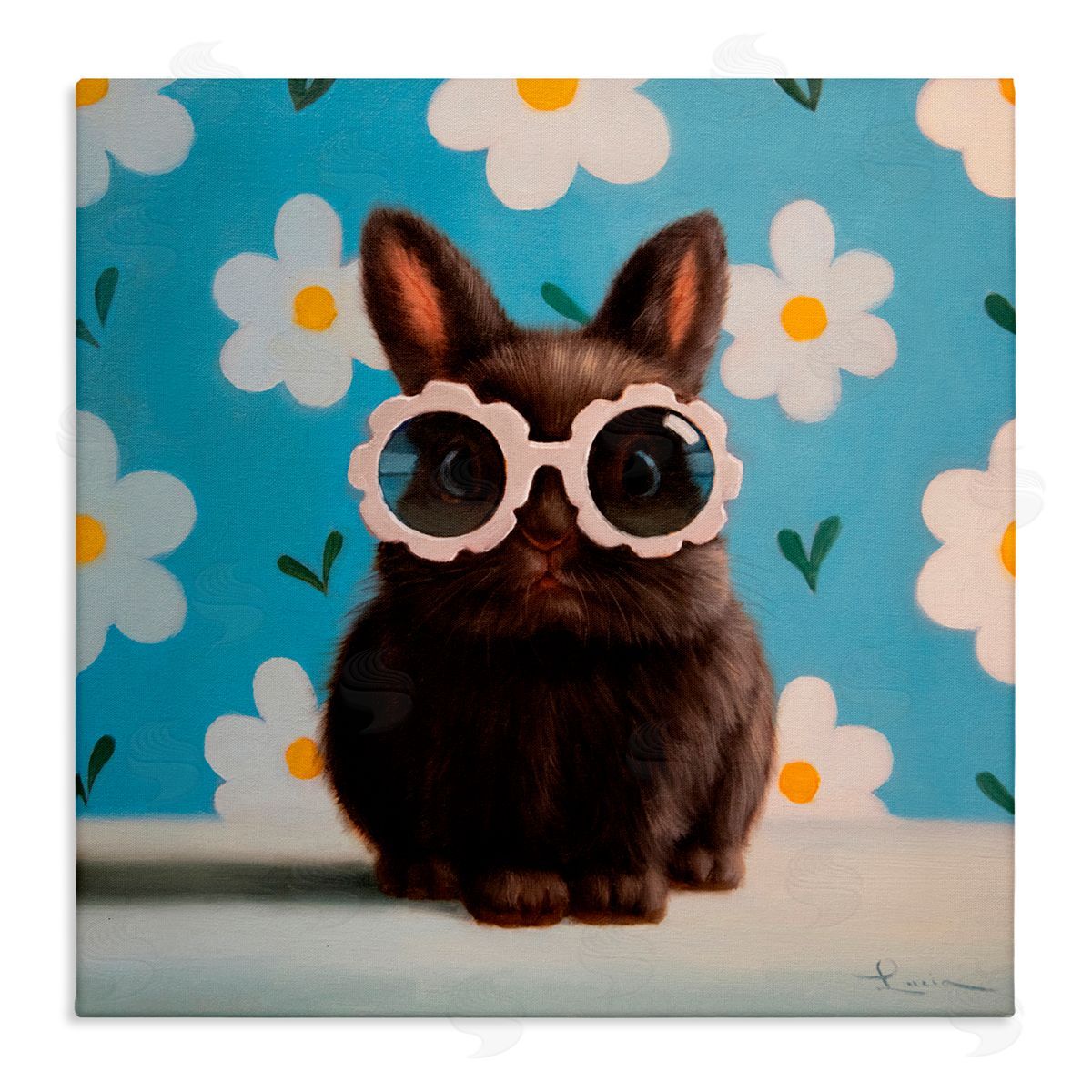 Lucia Heffernan Flower Child Bunny Stretched Canvas Wall Art Print