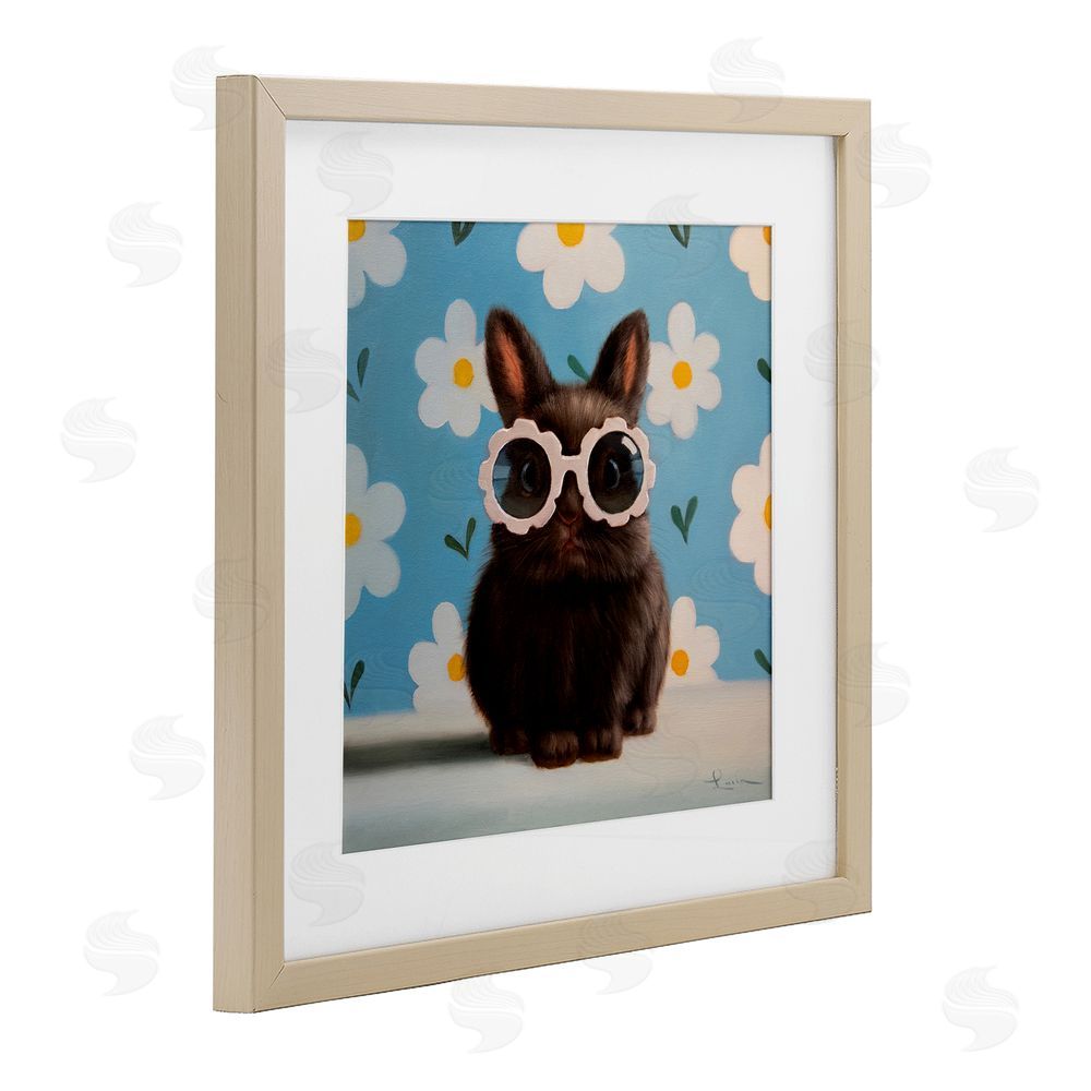 Lucia Heffernan Flower Child Bunny Brown Framed Print Under Glass Wall Art