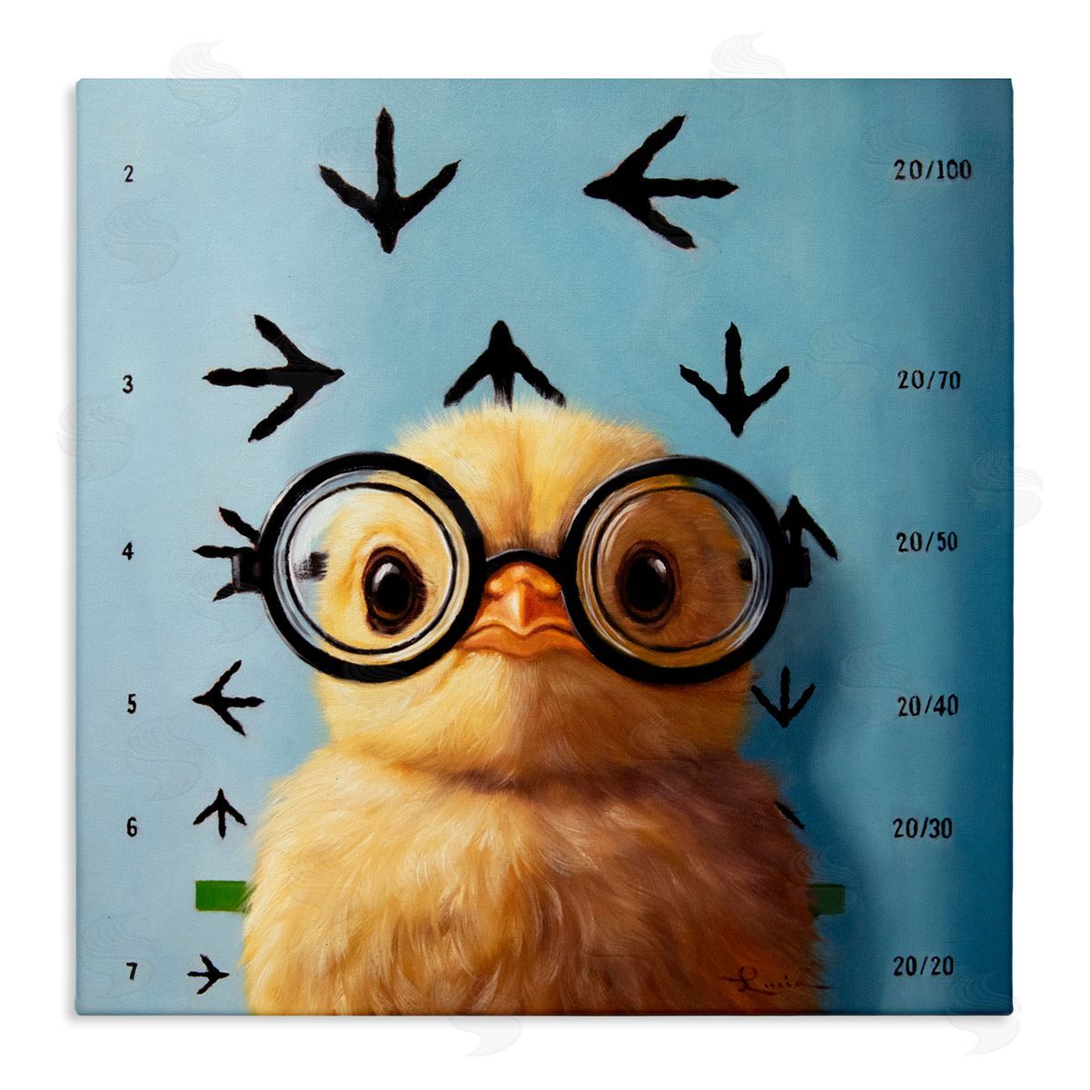 Lucia Heffernan Four Eyes Chick Vision Stretched Canvas Wall Art Print