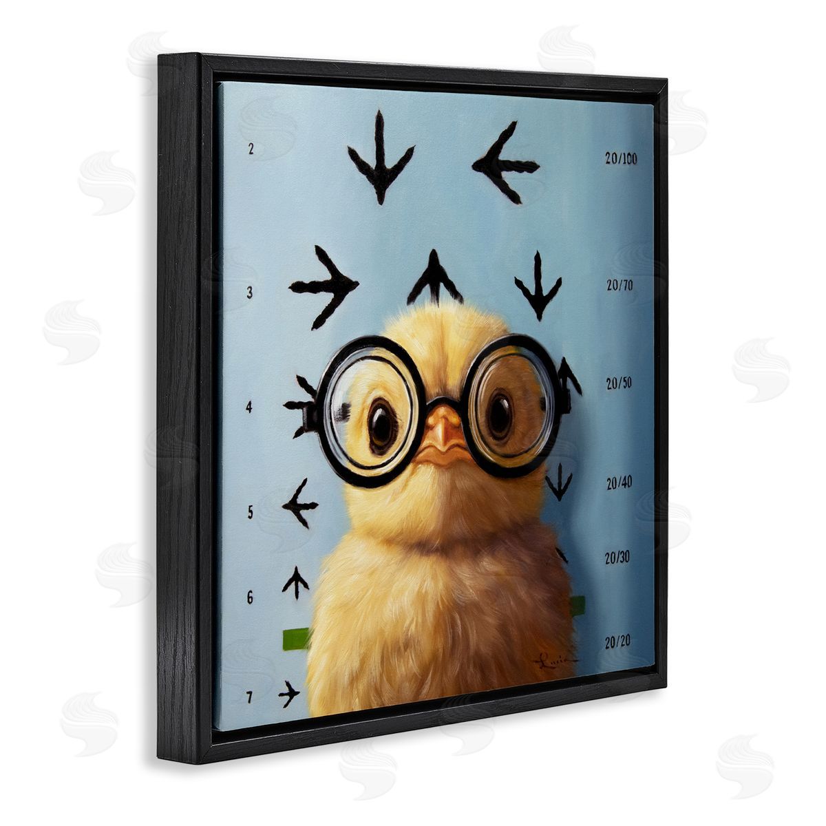 Lucia Heffernan Four Eyes Chick Vision Black Floating Frame Canvas Wall Art Print